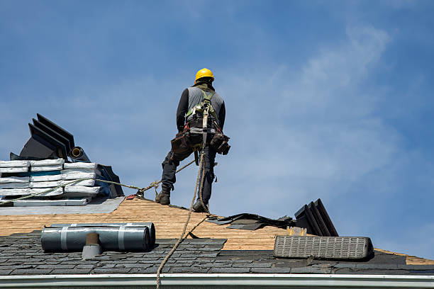 Professional Gutter Installation technician working in Petoskey, MI
